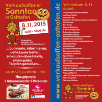 Verkaufsoffener Sonntag am 08.11.2015